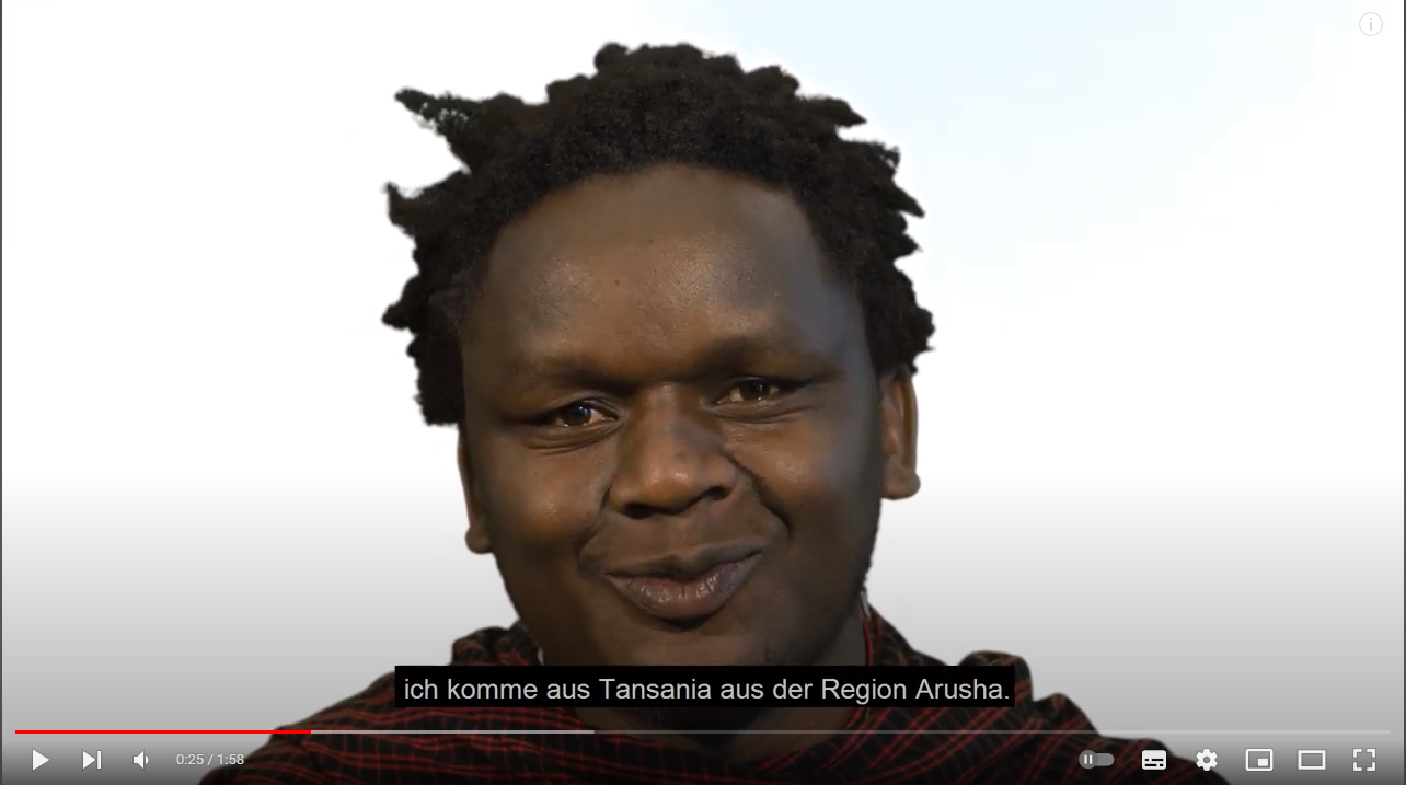 Tansania Klimagesichter Screenshot eines Videos zur Geschichte des KlimaGesichts aus Tansania